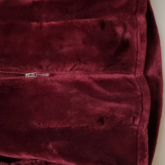 32 Degrees Full Zip Plush Teddy Bear Jacket Marlot Color Size S - Picture 7 of 13